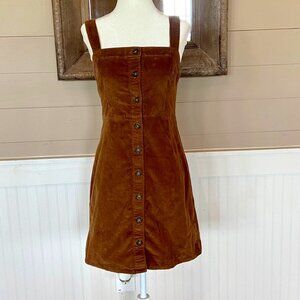 Hollister 90's Y2K Preppy Corduroy Jumper Mini Dress SzS